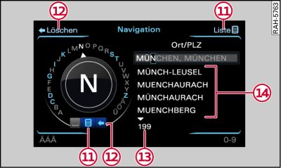 Navigationsziel eingeben